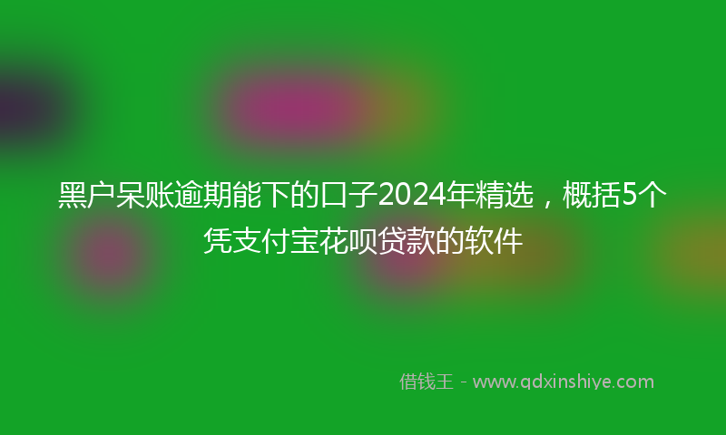 黑户呆账逾期能下的口子2024年精选，概括5个凭支付宝花呗贷款的软件