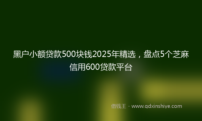 黑户小额贷款500块钱2025年精选，盘点5个芝麻信用600贷款平台
