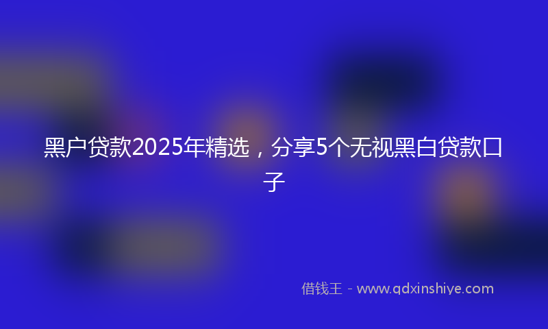 黑户贷款2025年精选，分享5个无视黑白贷款口子
