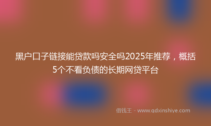 黑户口子链接能贷款吗安全吗2025年推荐，概括5个不看负债的长期网贷平台