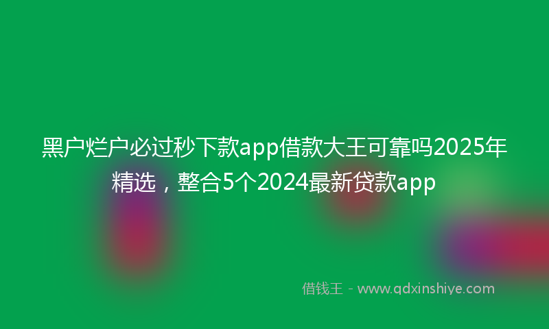 黑户烂户必过秒下款app借款大王可靠吗2025年精选，整合5个2024最新贷款app
