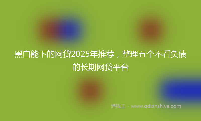 黑白能下的网贷2025年推荐，整理五个不看负债的长期网贷平台