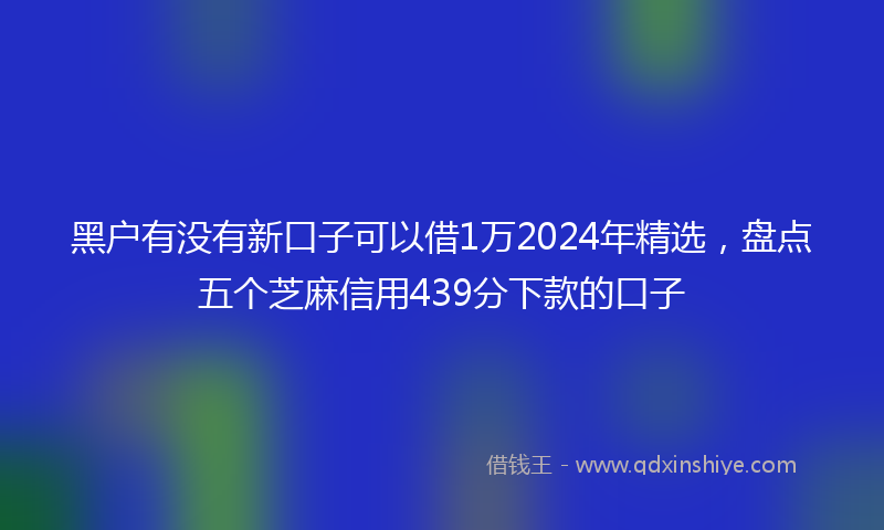黑户有没有新口子可以借1万2024年精选，盘点五个芝麻信用439分下款的口子