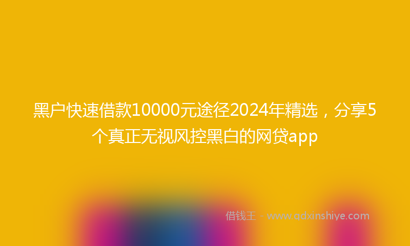 黑户快速借款10000元途径2024年精选，分享5个真正无视风控黑白的网贷app