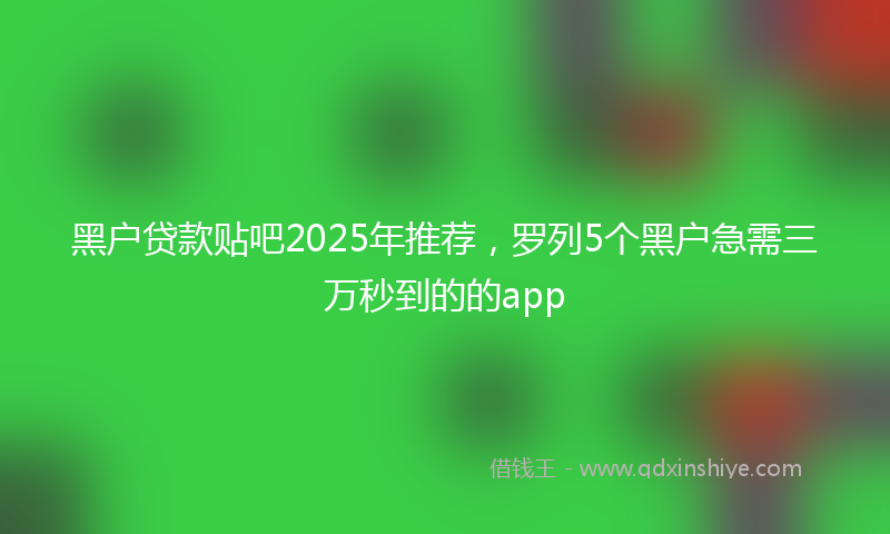 黑户贷款贴吧2025年推荐，罗列5个黑户急需三万秒到的的app