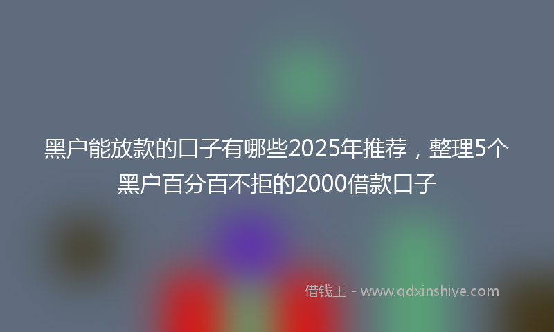 黑户能放款的口子有哪些2025年推荐，整理5个黑户百分百不拒的2000借款口子