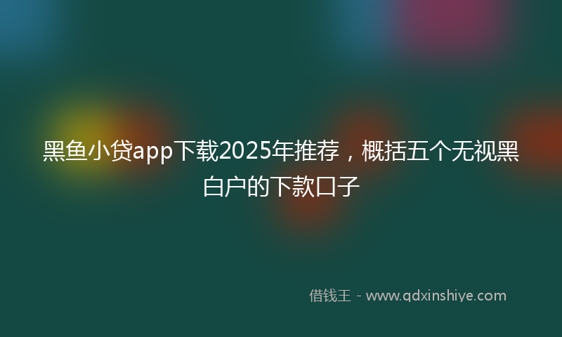 黑鱼小贷app下载2025年推荐，概括五个无视黑白户的下款口子