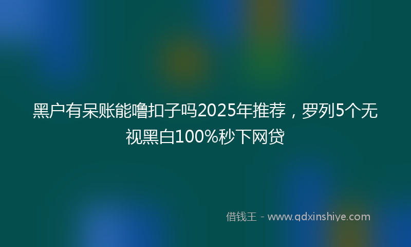 黑户有呆账能噜扣子吗2025年推荐，罗列5个无视黑白100%秒下网贷