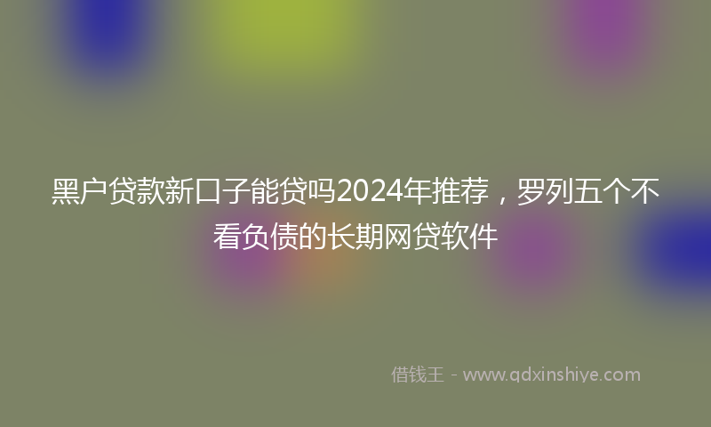 黑户贷款新口子能贷吗2024年推荐，罗列五个不看负债的长期网贷软件