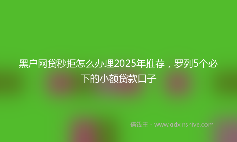 黑户网贷秒拒怎么办理2025年推荐，罗列5个必下的小额贷款口子