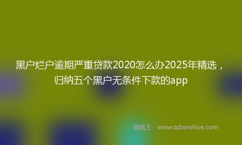 黑户烂户逾期严重贷款2020怎么办2025年精选，归纳五个黑户无条件下款的app