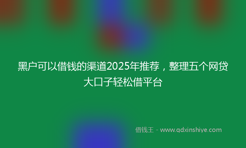 黑户可以借钱的渠道2025年推荐，整理五个网贷大口子轻松借平台