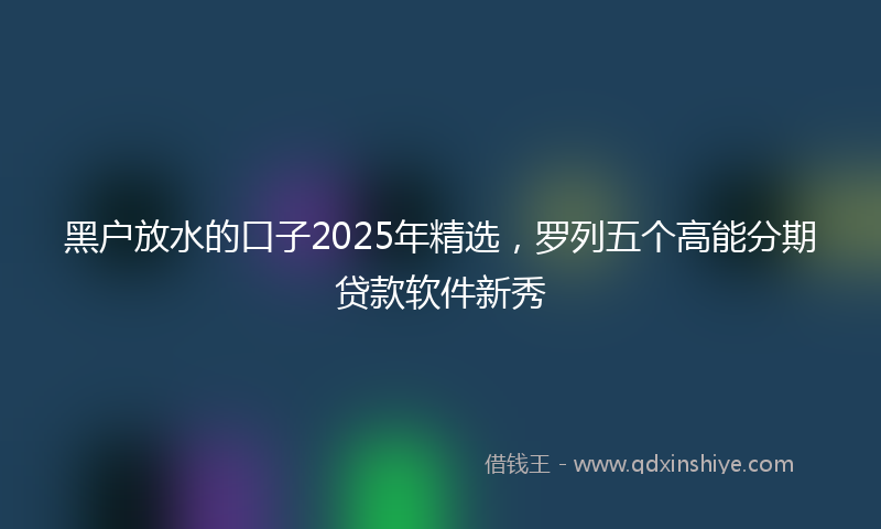 黑户放水的口子2025年精选，罗列五个高能分期贷款软件新秀