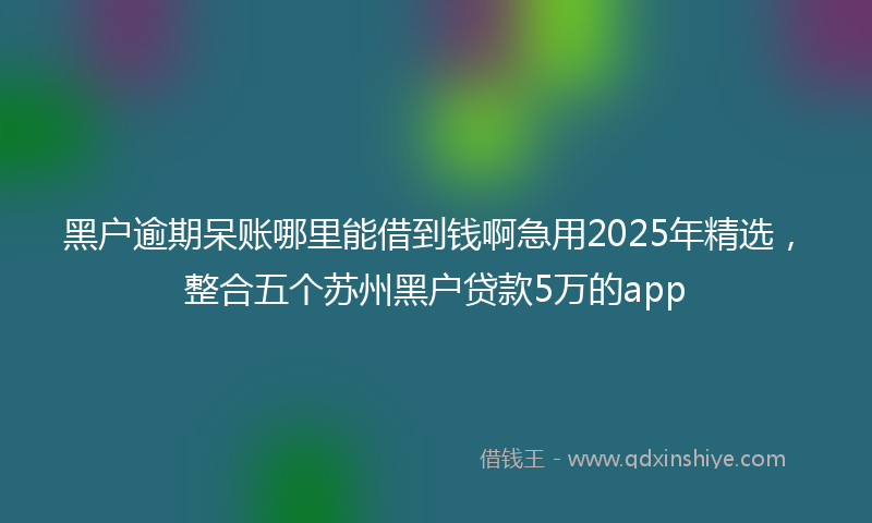 黑户逾期呆账哪里能借到钱啊急用2025年精选，整合五个苏州黑户贷款5万的app