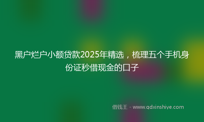黑户烂户小额贷款2025年精选，梳理五个手机身份证秒借现金的口子