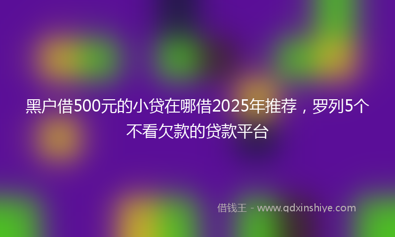 黑户借500元的小贷在哪借2025年推荐，罗列5个不看欠款的贷款平台