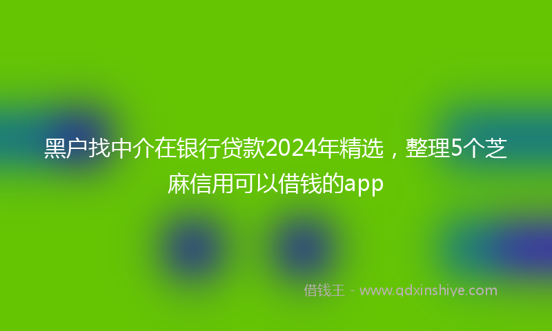 黑户找中介在银行贷款2024年精选，整理5个芝麻信用可以借钱的app