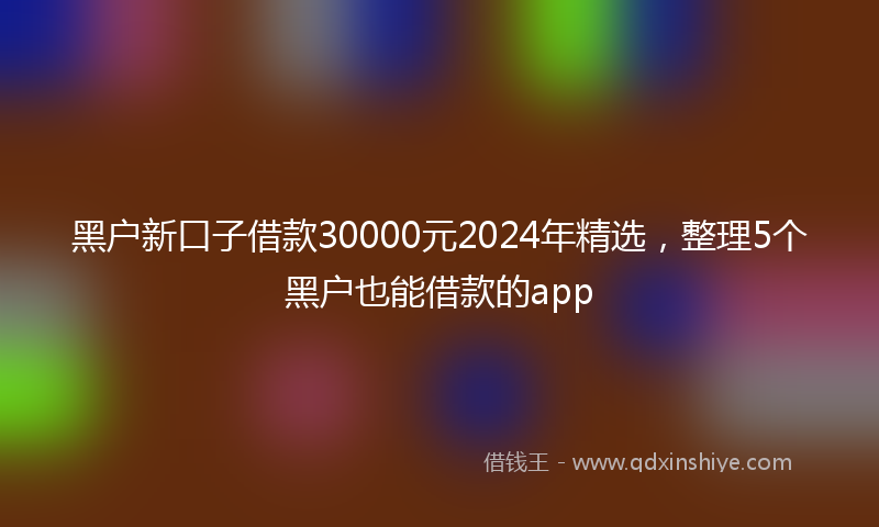 黑户新口子借款30000元2024年精选，整理5个黑户也能借款的app
