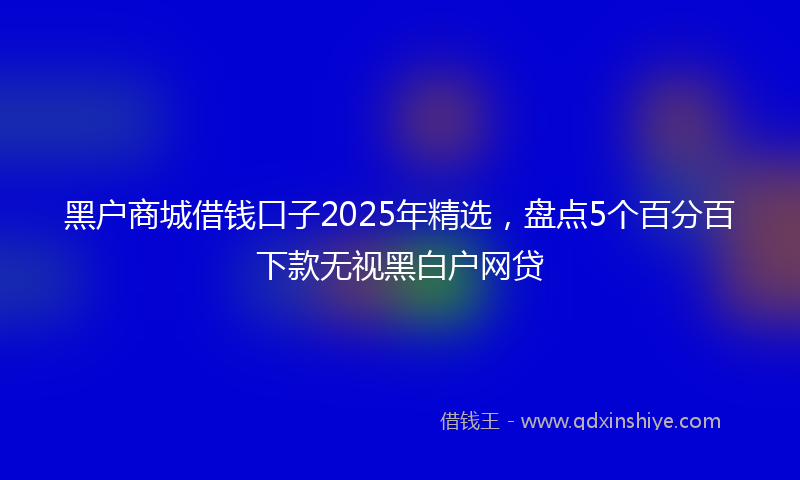 黑户商城借钱口子2025年精选，盘点5个百分百下款无视黑白户网贷