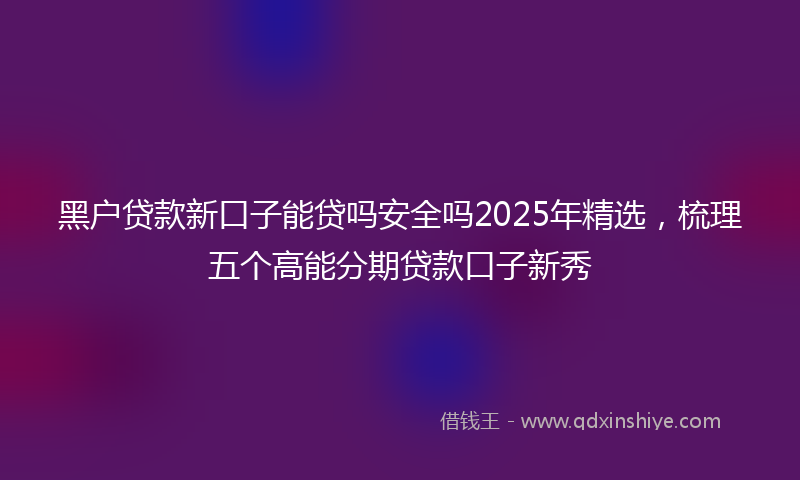 黑户贷款新口子能贷吗安全吗2025年精选，梳理五个高能分期贷款口子新秀