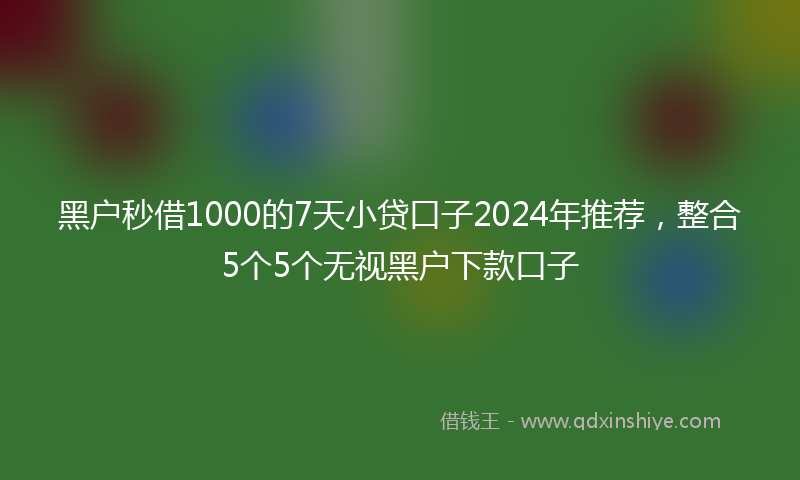 黑户秒借1000的7天小贷口子2024年推荐，整合5个5个无视黑户下款口子