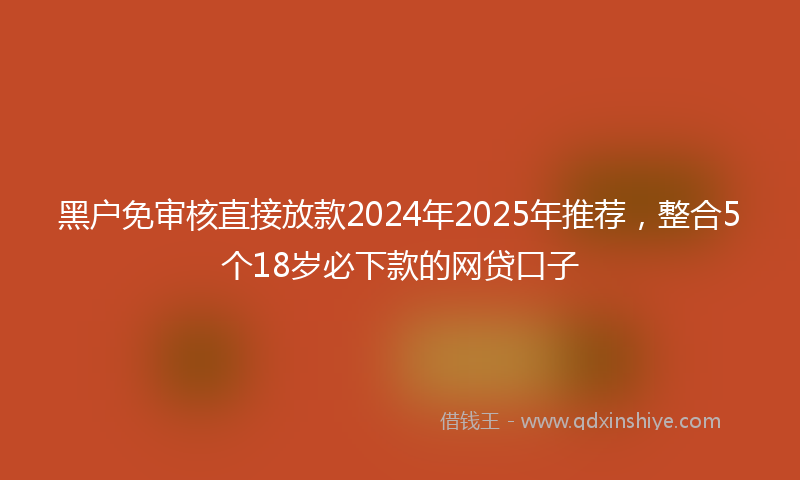 黑户免审核直接放款2024年2025年推荐，整合5个18岁必下款的网贷口子