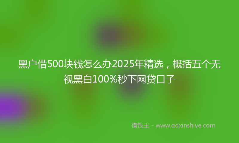 黑户借500块钱怎么办2025年精选，概括五个无视黑白100%秒下网贷口子