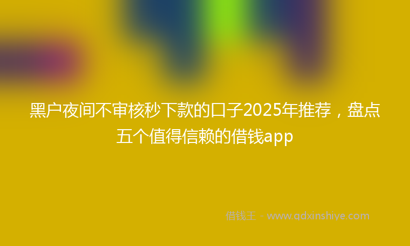 黑户夜间不审核秒下款的口子2025年推荐，盘点五个值得信赖的借钱app