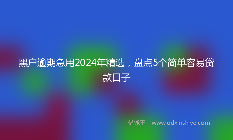 黑户逾期急用2024年精选，盘点5个简单容易贷款口子
