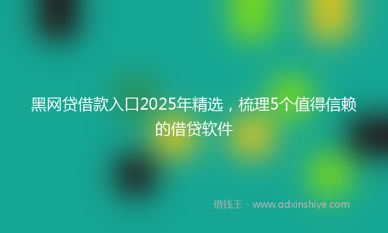 黑网贷借款入口2025年精选，梳理5个值得信赖的借贷软件