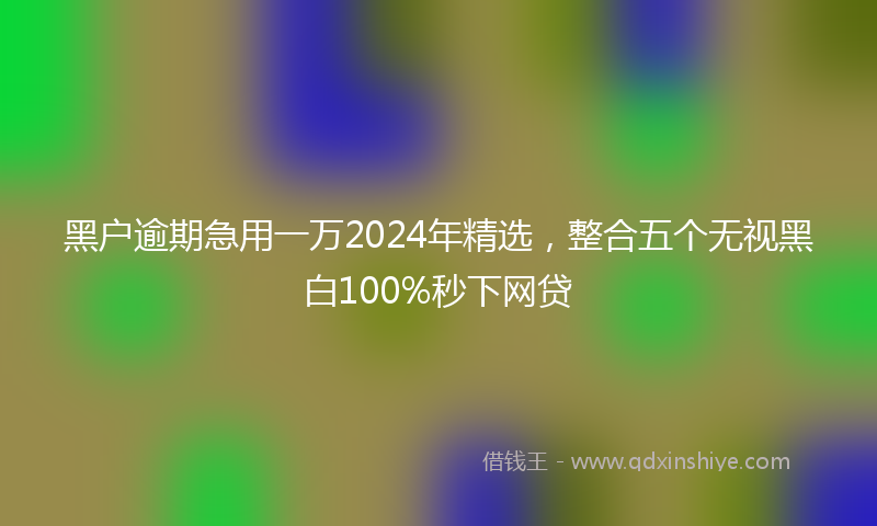 黑户逾期急用一万2024年精选，整合五个无视黑白100%秒下网贷