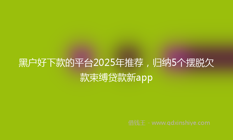 黑户好下款的平台2025年推荐，归纳5个摆脱欠款束缚贷款新app