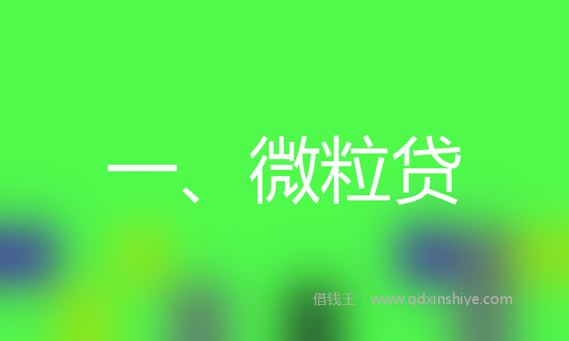 一、微粒贷