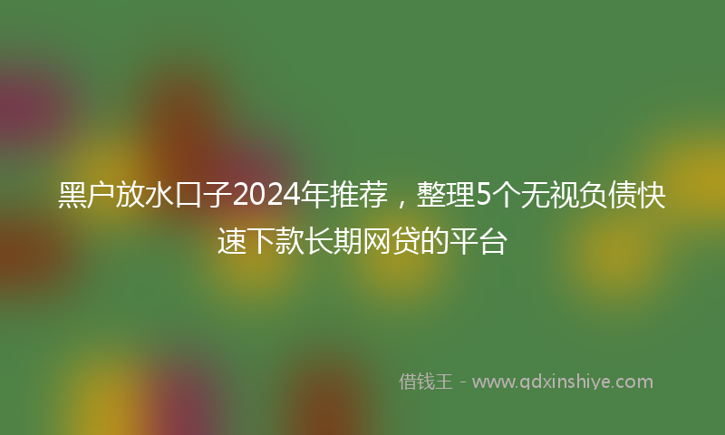 黑户放水口子2024年推荐，整理5个无视负债快速下款长期网贷的平台