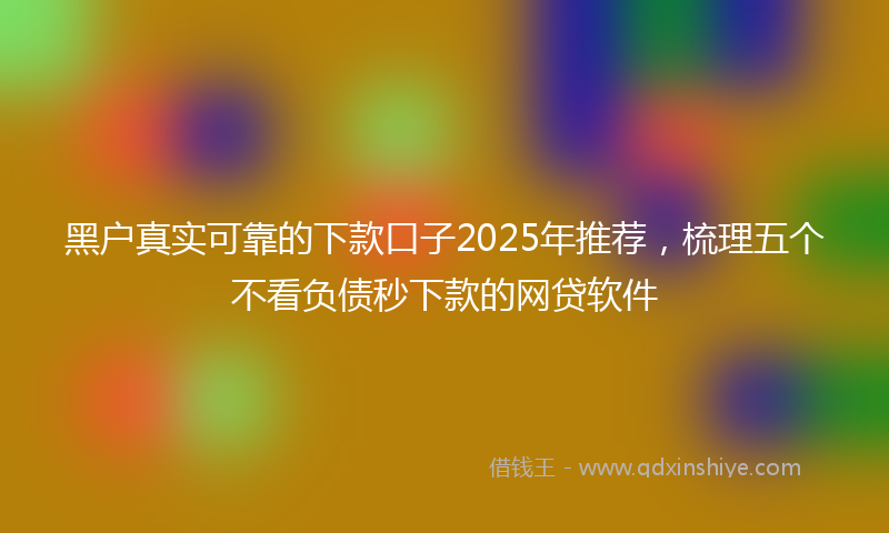 黑户真实可靠的下款口子2025年推荐，梳理五个不看负债秒下款的网贷软件