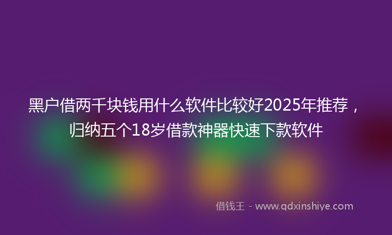 黑户借两千块钱用什么软件比较好2025年推荐，归纳五个18岁借款神器快速下款软件