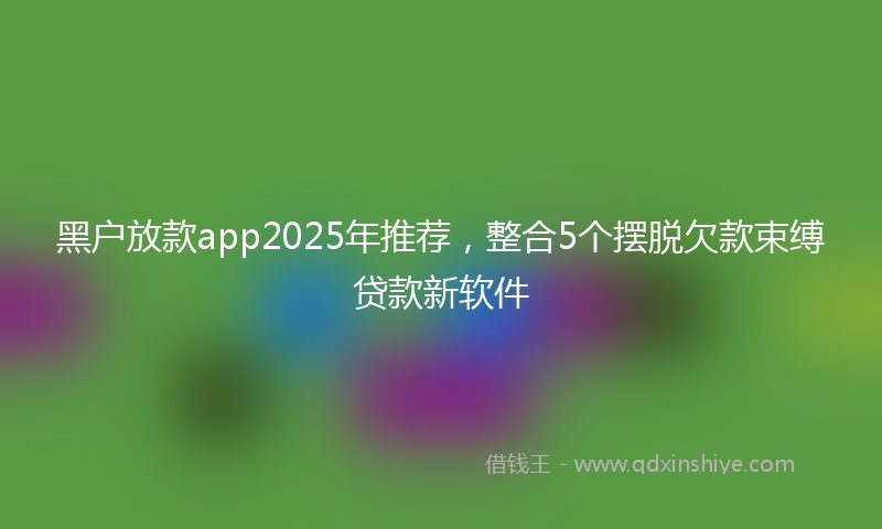 黑户放款app2025年推荐，整合5个摆脱欠款束缚贷款新软件