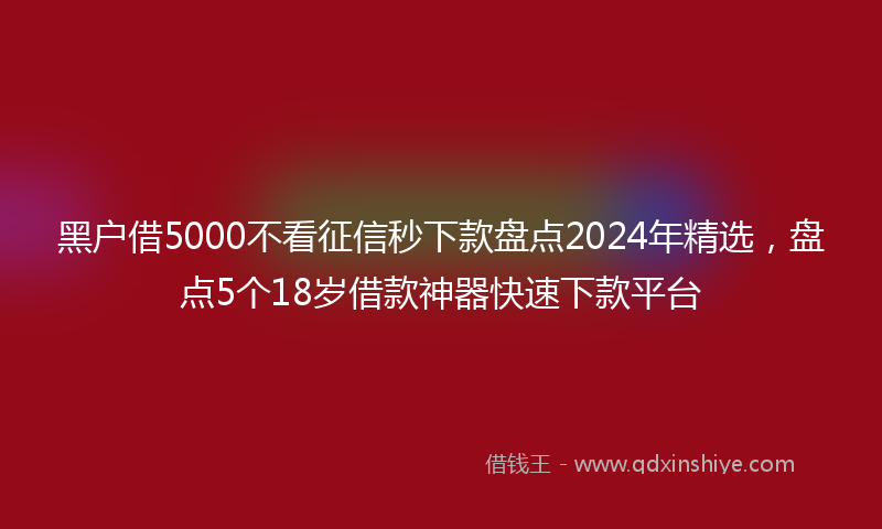 黑户借5000不看征信秒下款盘点2024年精选，盘点5个18岁借款神器快速下款平台