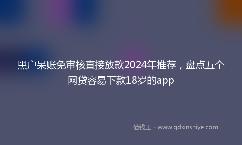 黑户呆账免审核直接放款2024年推荐，盘点五个网贷容易下款18岁的app