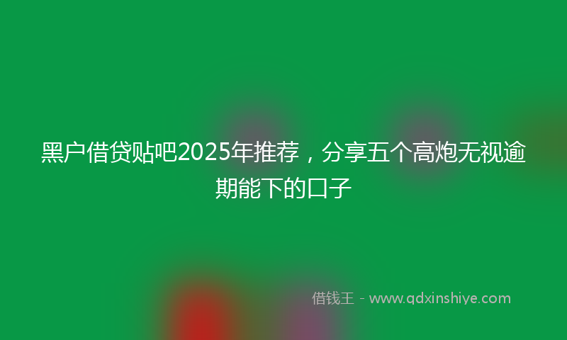 黑户借贷贴吧2025年推荐，分享五个高炮无视逾期能下的口子