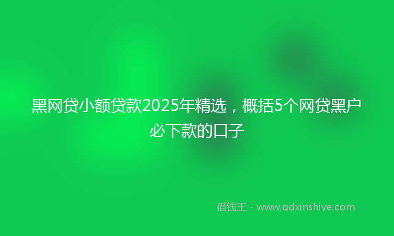 黑网贷小额贷款2025年精选，概括5个网贷黑户必下款的口子