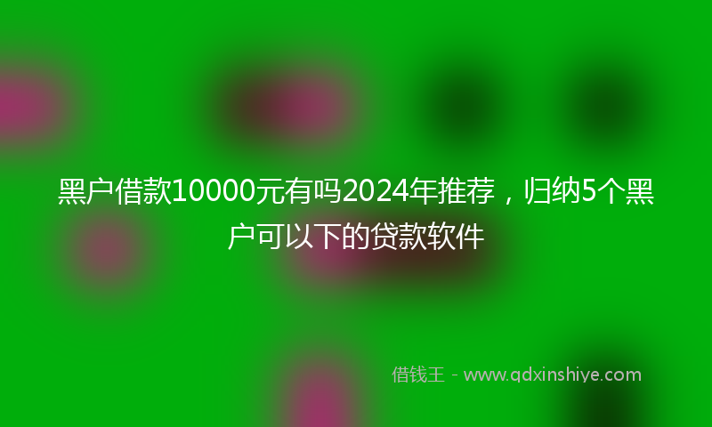黑户借款10000元有吗2024年推荐，归纳5个黑户可以下的贷款软件