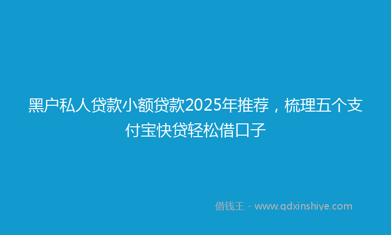 黑户私人贷款小额贷款2025年推荐，梳理五个支付宝快贷轻松借口子