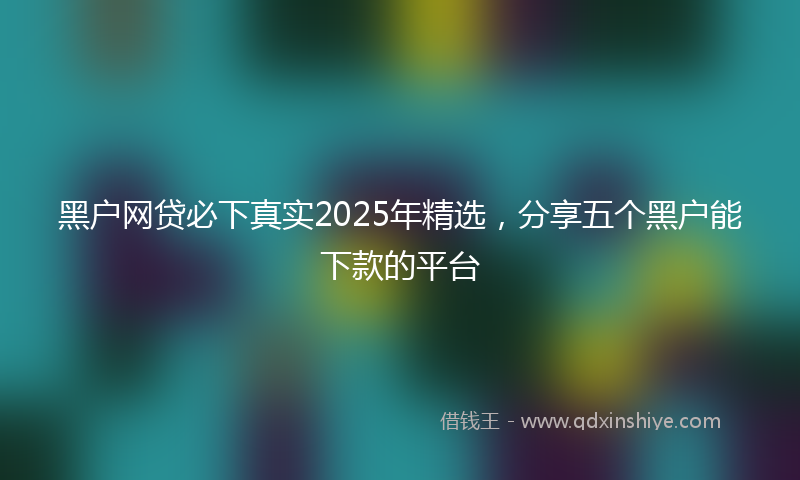 黑户网贷必下真实2025年精选，分享五个黑户能下款的平台