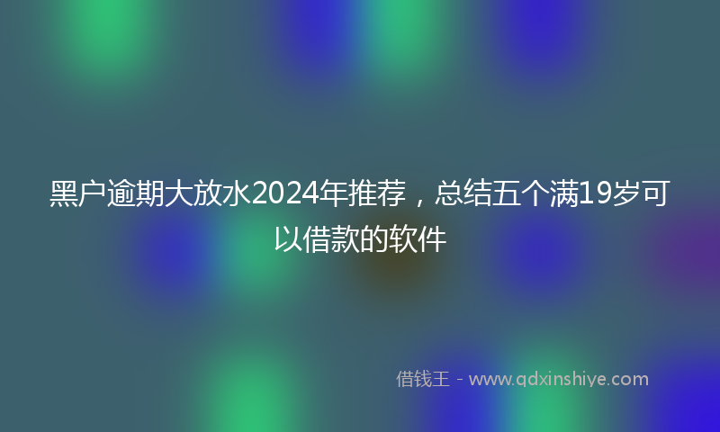 黑户逾期大放水2024年推荐，总结五个满19岁可以借款的软件