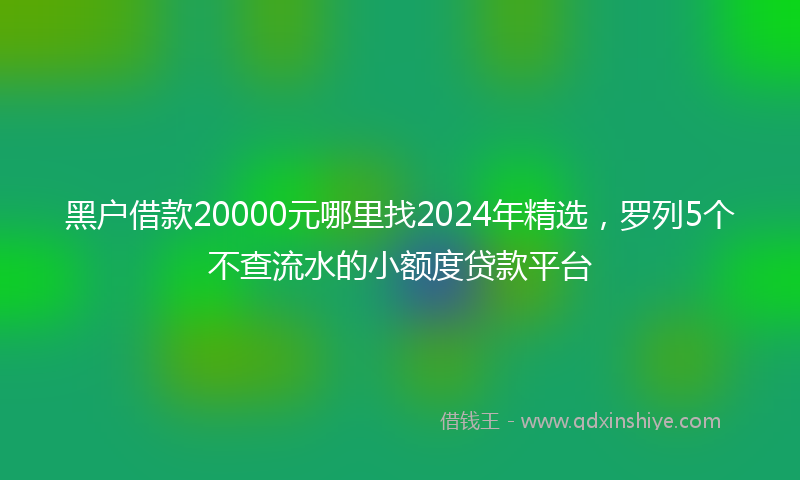黑户借款20000元哪里找2024年精选，罗列5个不查流水的小额度贷款平台
