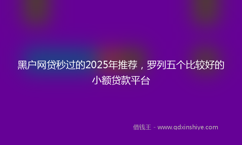 黑户网贷秒过的2025年推荐，罗列五个比较好的小额贷款平台