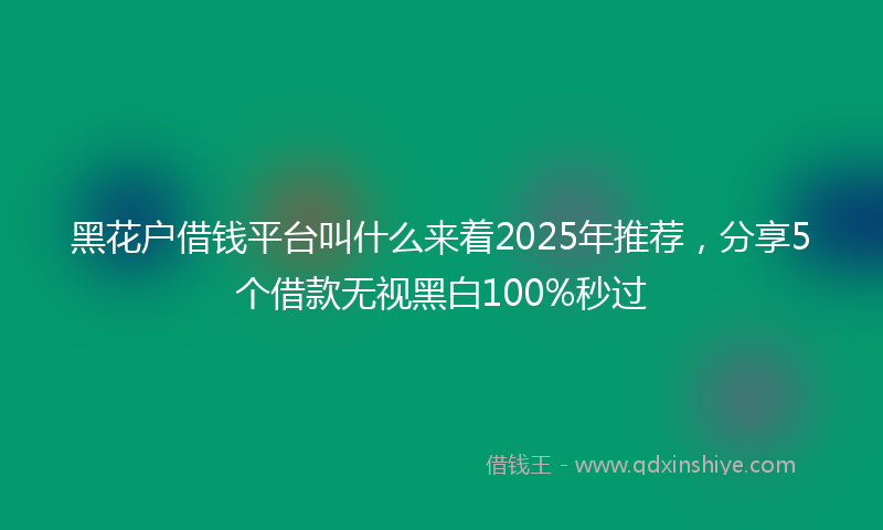 黑花户借钱平台叫什么来着2025年推荐，分享5个借款无视黑白100%秒过