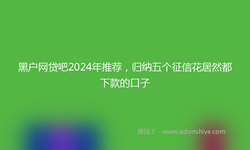 黑户网贷吧2024年推荐，归纳五个征信花居然都下款的口子