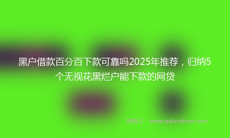 黑户借款百分百下款可靠吗2025年推荐，归纳5个无视花黑烂户能下款的网贷